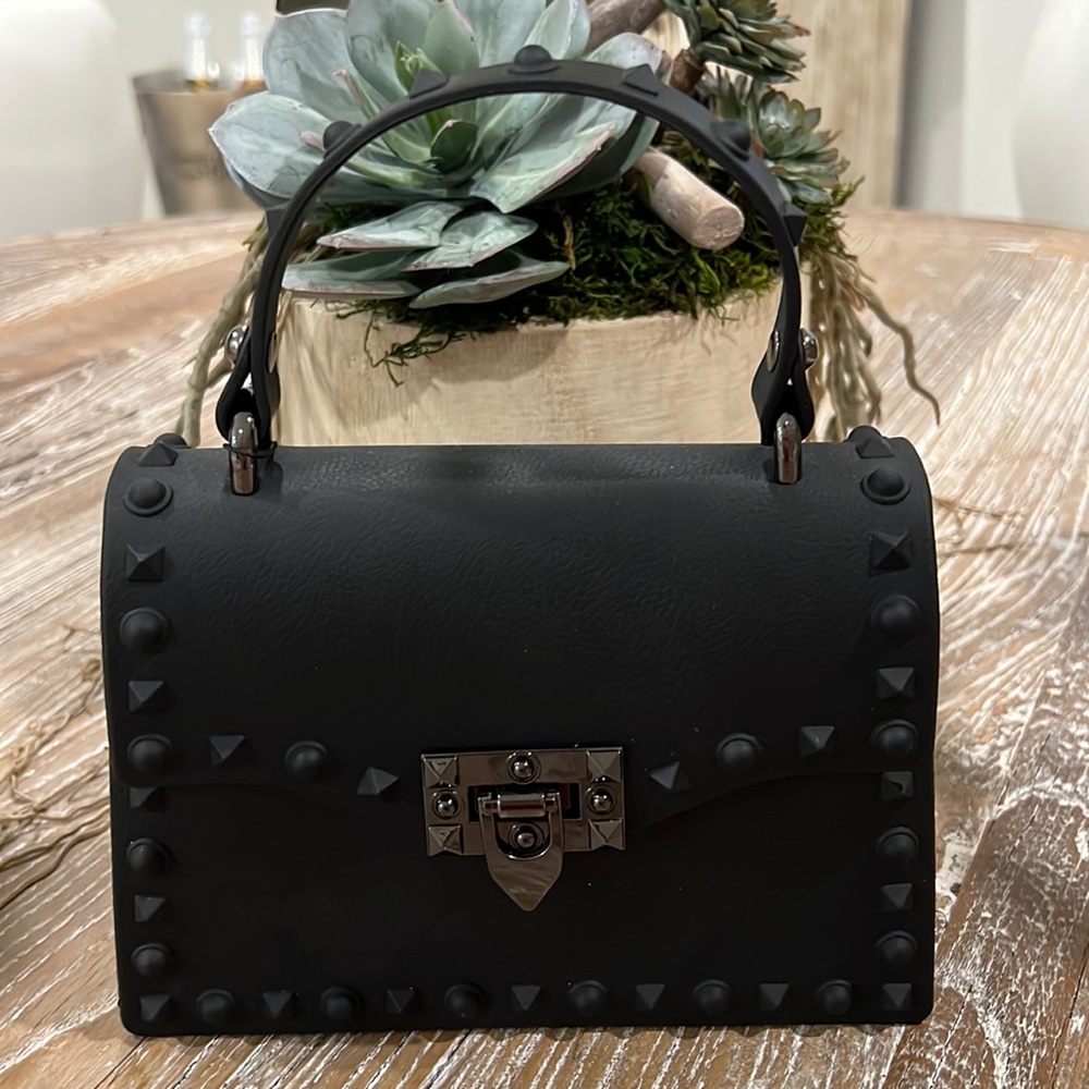 Studded jelly handbag